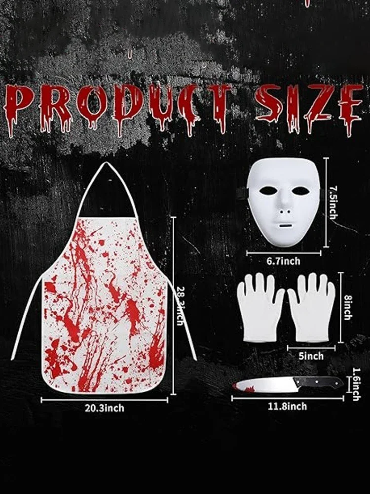 

Halloween Bloody Apron Horror Printed Scary Blood Splattered Cooking Aprons Decoration Halloween Party Ghost Cosplay Props