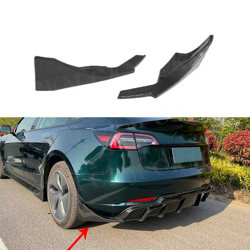 

Gloss Black Rear Bumper Lip Splitter Flaps For Tesla Model 3 Rear Bumper Lip Diffuser Splitters Spoiler