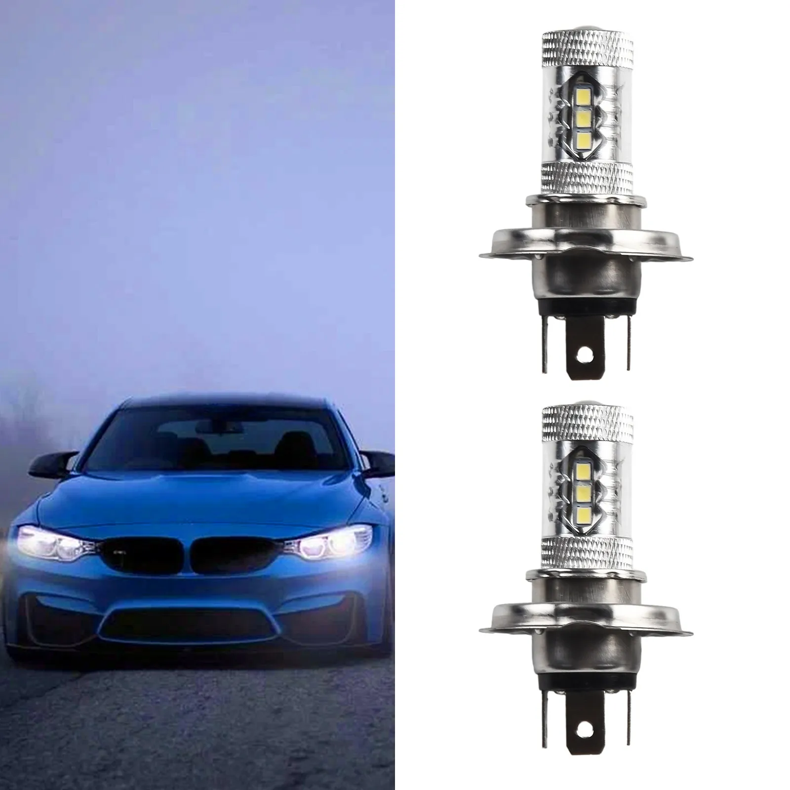 

1pair Auto Fog Light H4 LED Bulb Motorcycle 9003 HB2 Headlight 6000k High Beam Light 12V LED Bulb Auto Accessories