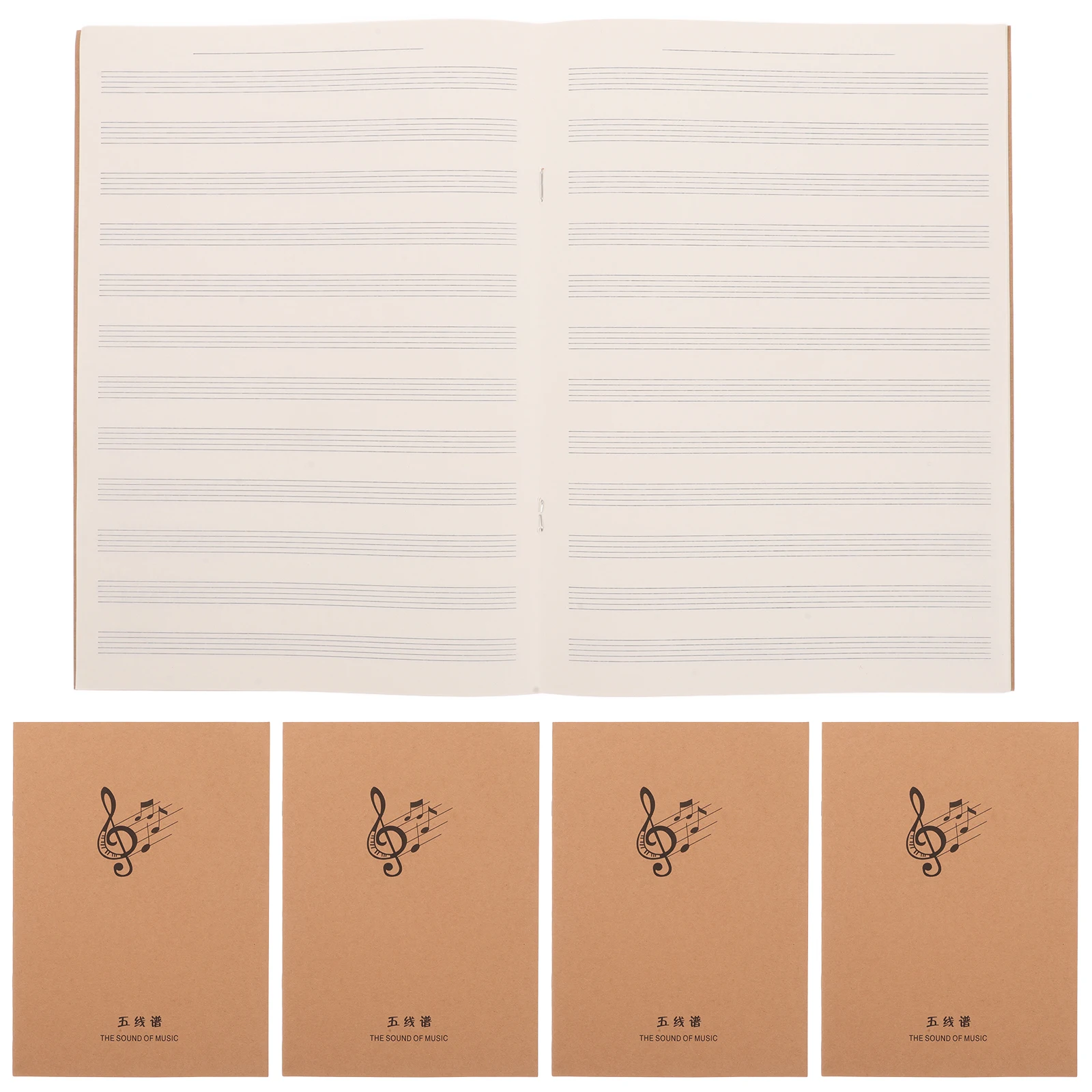 

10 Pcs Stave Book Notebook Manuscript Other Book/book/volume Khaki Paper Creative Music Composition Staff
