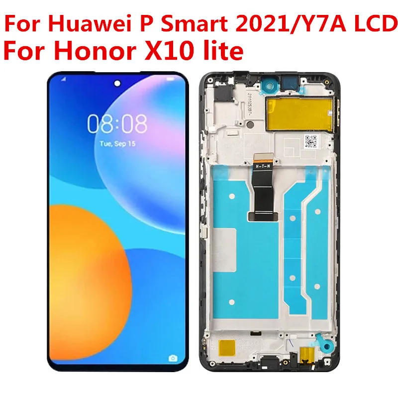 For Huawei P Smart 2021 LCD PPA-LX2 LX3 Y7A Display Screen Touch Digitizer Assembly Parts For Honor 10X Lite Display