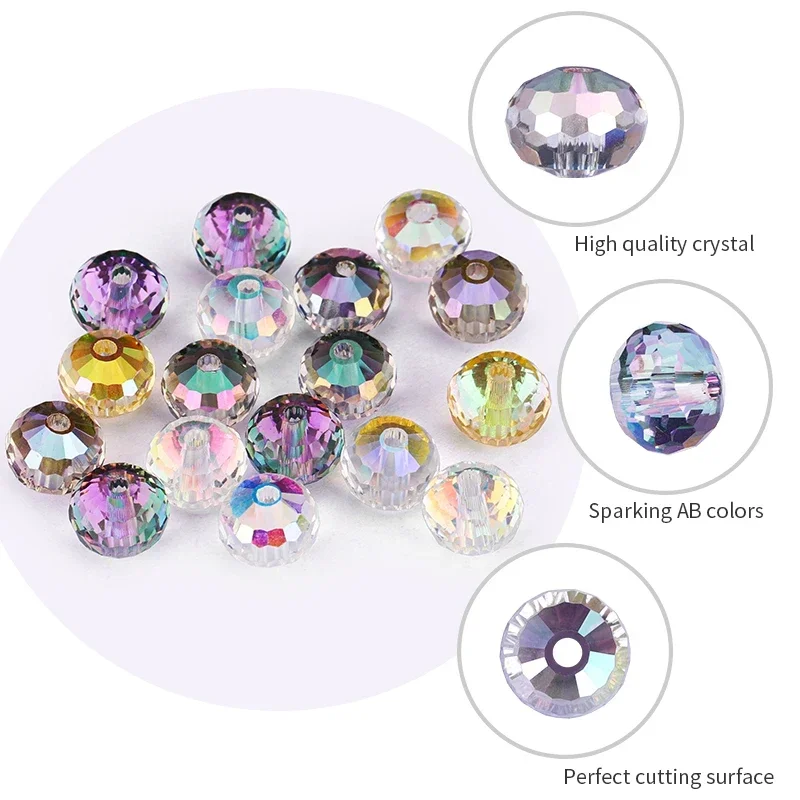 6 مللي متر 8 مللي متر 96 النمسا خرز كريستالي الأوجه الجولة فضفاض خزر عازل حجر الراين لصنع المجوهرات عقد دي اي واي سوار القرط #2