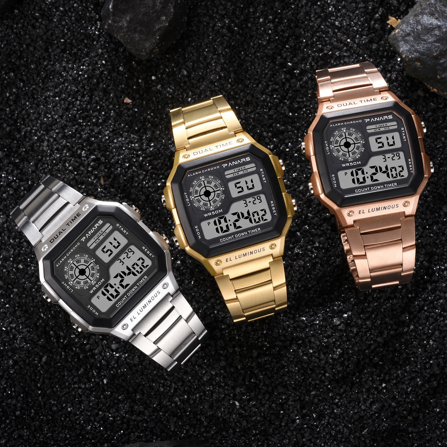 Men\'s Watch Sports Wristwatch Military 50M Waterproof LED Vintage Digital Electronic Clock Reloj Hombre Relogios