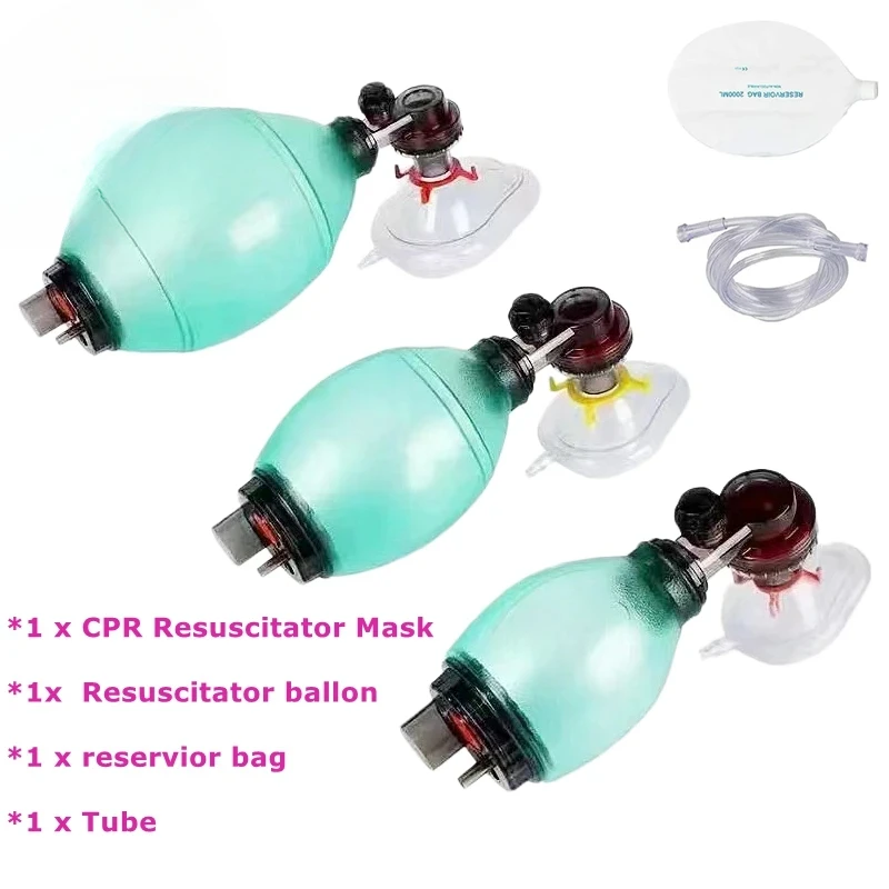 Artificial Resuscitator Emergency Ambu Bag Manual Resuscitator for First Aid Manual PVC Adult/Child Resuscitation Ambu Bags