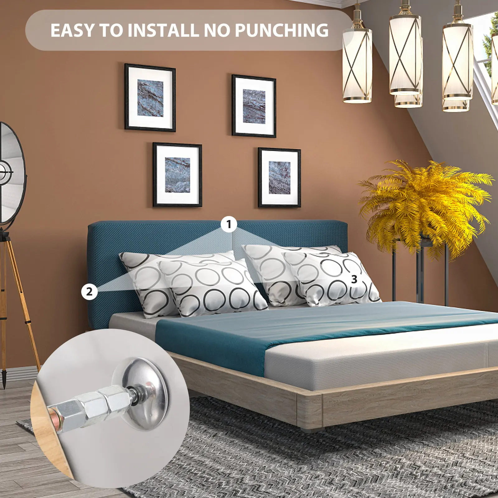 4Pcs Bed Frame Fixer Adjustable Anti-Shake Anti-Collision Stabilizer for Bed Sofa Cabinet Wardrobe Bookshelf Furniture Wall