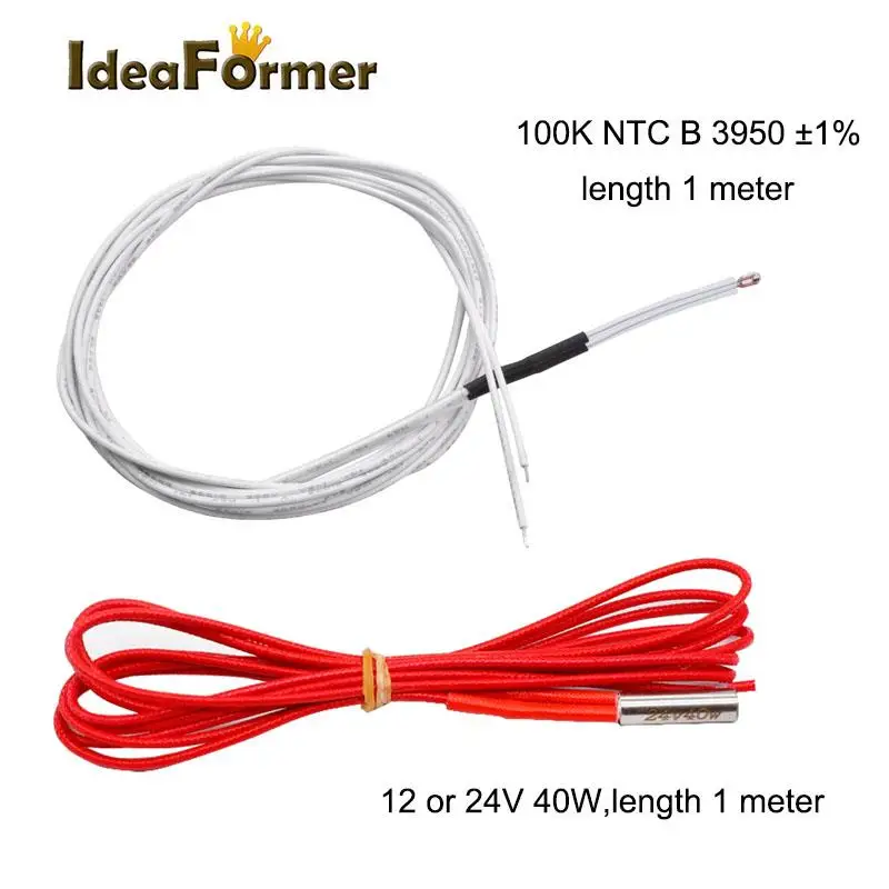 V6 J-Head 12V 24V Voll-Metall Hotend Wade oder Bowden 1,75/3,0mm Filamentdüse Kühlventilator Halterung Block Thermistoren Kühlkörper-Kit – Detail 3