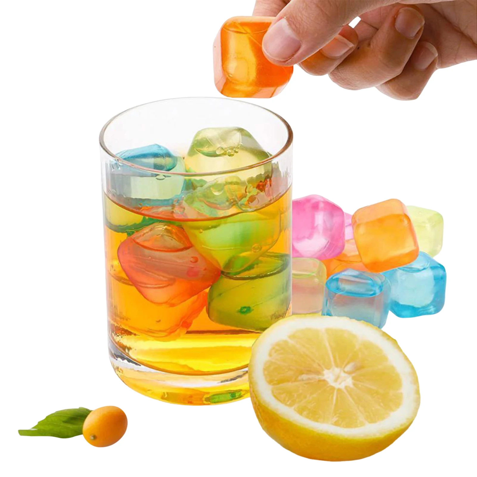 24 Pack Reusable Ice for CUBE Food Grade Quick Freezing and Cooling Ice Cubes No Dilution for Coffee Wine Cocktails - view 2