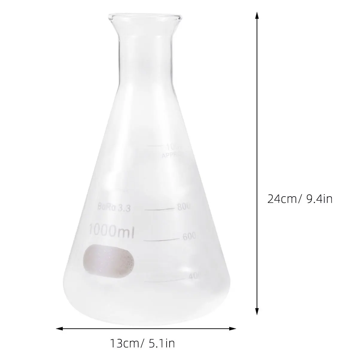 1 قطعة قارورة زجاجية صديقة للبيئة قارورة مخروطية للطلاب تجارب الكيمياء 50 مللي مقياس واضح لا فقاعات ناعمة مستديرة واسعة