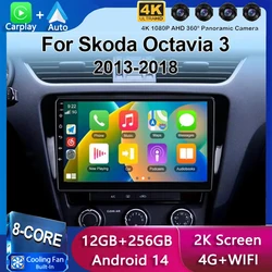 Android 15 Carplay Auto Car Radio For Volkswagen SKODA Octavia 3 A7 2013 2014 2015 2016 2017 2018 Multimedia Player Stereo GPS