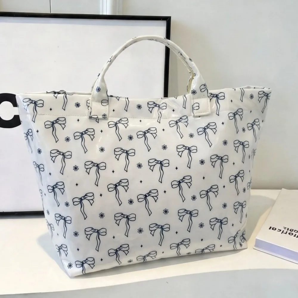 Fashion Cherry PVC Tote Bag Leopard Print Large Capacity Transparent Jelly Bag Beach Bag Waterproof Armpit Bags Girl