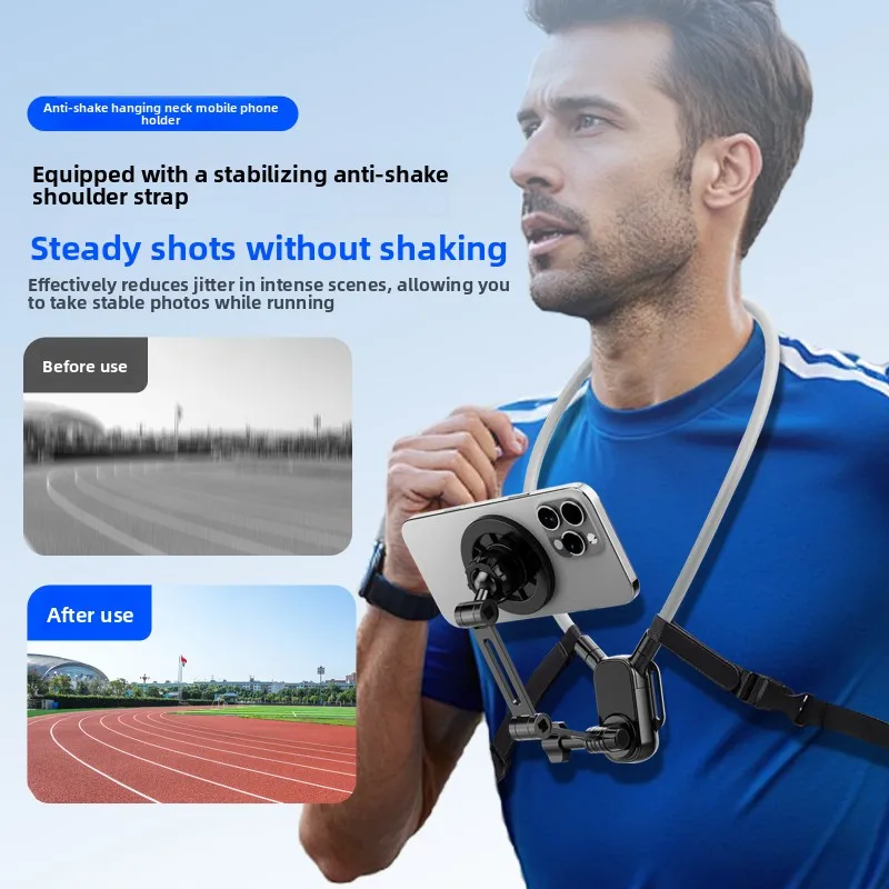 

Mobile phone magnetic neck bracket travel fishing riding first-person perspective fixed chest camera anti-shake device
