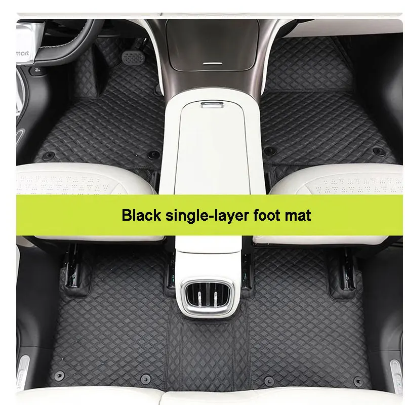 

3Pcs Car Surround Leather Foot Pads With Anti Slip Decoration For Mercedes Smart Elf 1 # 3# Car Accessories Interior modificatio