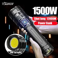 AUTLIT Built-in Battery Flash Light Emergency Spotlights 5km 20000LM 1500W Most Powerful Led Flashlights Tactical 15000mah