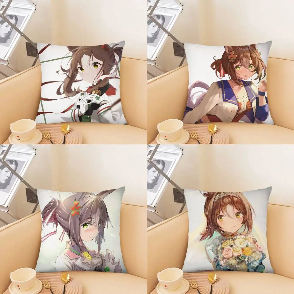 Fine Motion U-UmaMusume Anime Pillow Case Fashion Square Pillowcase Bedroom Sofa Room Ins Decoration Leisure