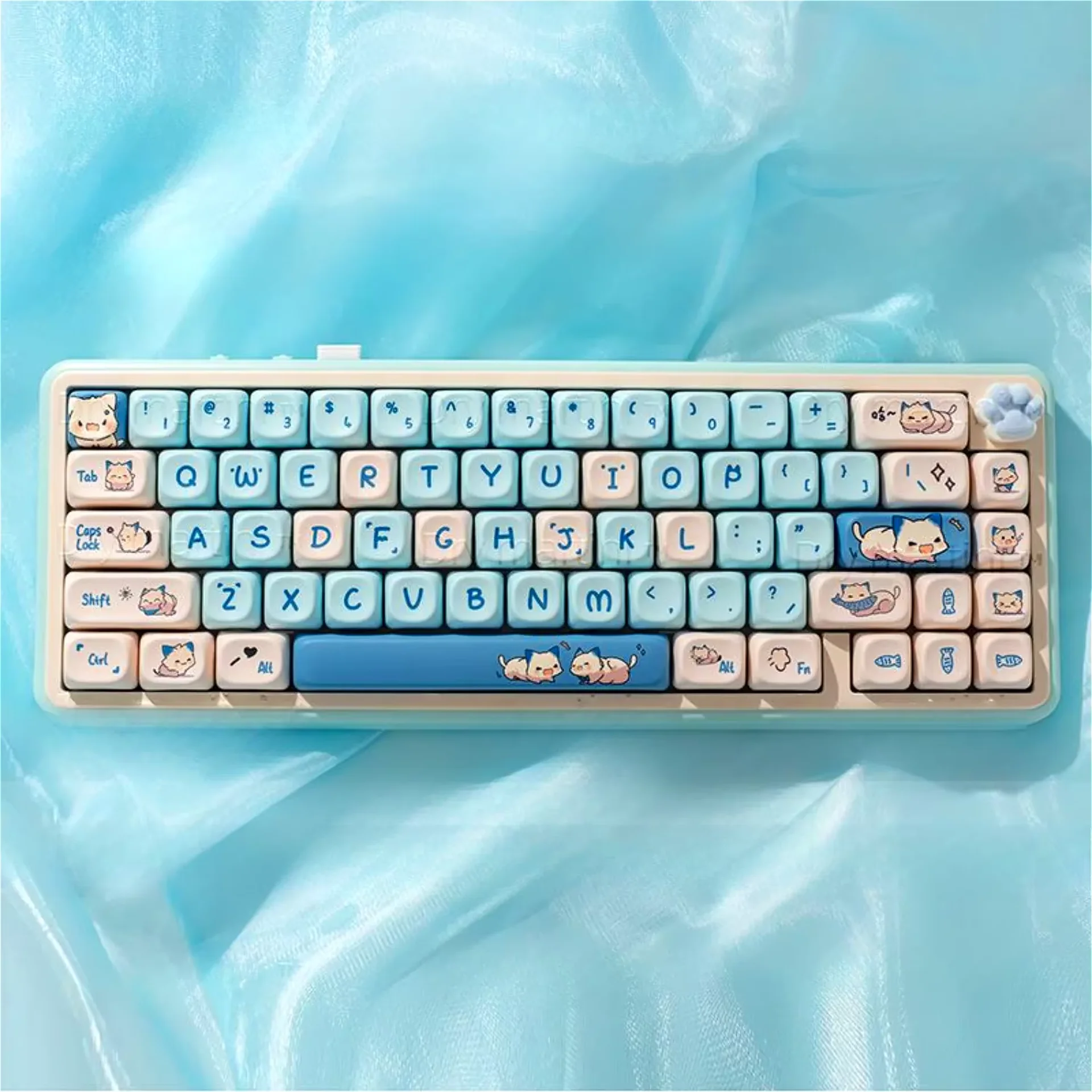 MOA poškrabané PBT 142 klíčů rozzlobený kocour roztomilá zaoblený thermosublimation pro 60/64/84/98/108 mechanická keyboards