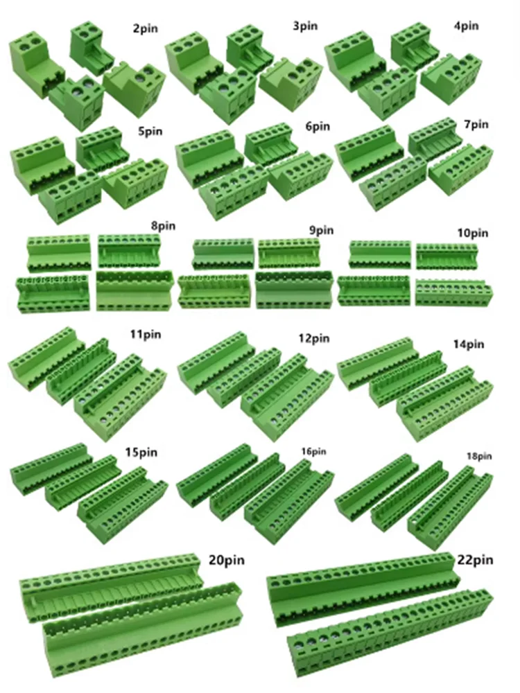 10Pairs 2EDGRK-5.08mm solder-free butt plug-in terminal blocks 2EDGKP male and female complete set of plug-in 2-24p