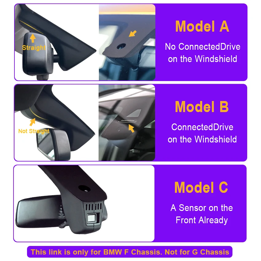 4K Dash Cam for BMW 1/2/3/4/5/6/7 Series F Chassis & X1-X7 M, for BMW F01,F07,F10,F11,F12,F21,F25,F30,F31,F36,Plug&Play Dashcam