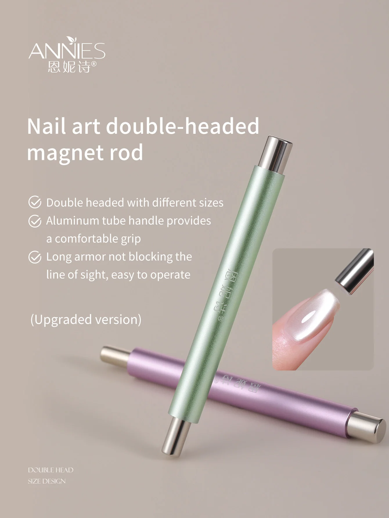 1Pc Newly Upgraded Cat Eye Nail Glue Magnetic Iron Rod Large Magnetic Pen Double Headed Thickened Multifunctional Magnet Stone