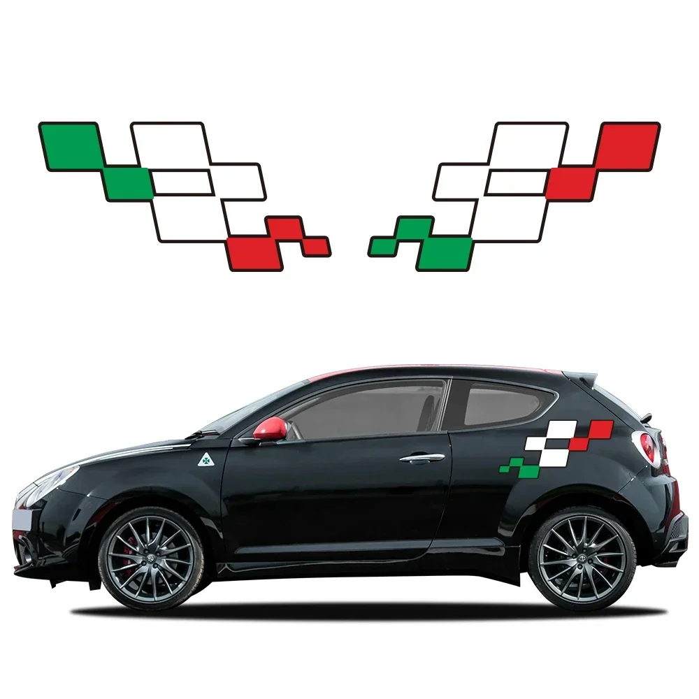 2PCS Car Side Door Sticker Side Door Vinyl Decal Personalised Irregular Graphics Auto Decoration Accessories For Alfa Romeo MITO