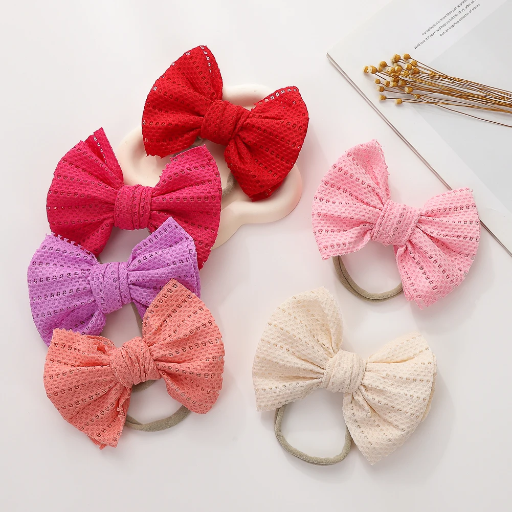 Baby Girl Headbands New Lace Knot Bows Lovely Hollow Elastic Diademas Toddler Headdress Baby Hair Accessories