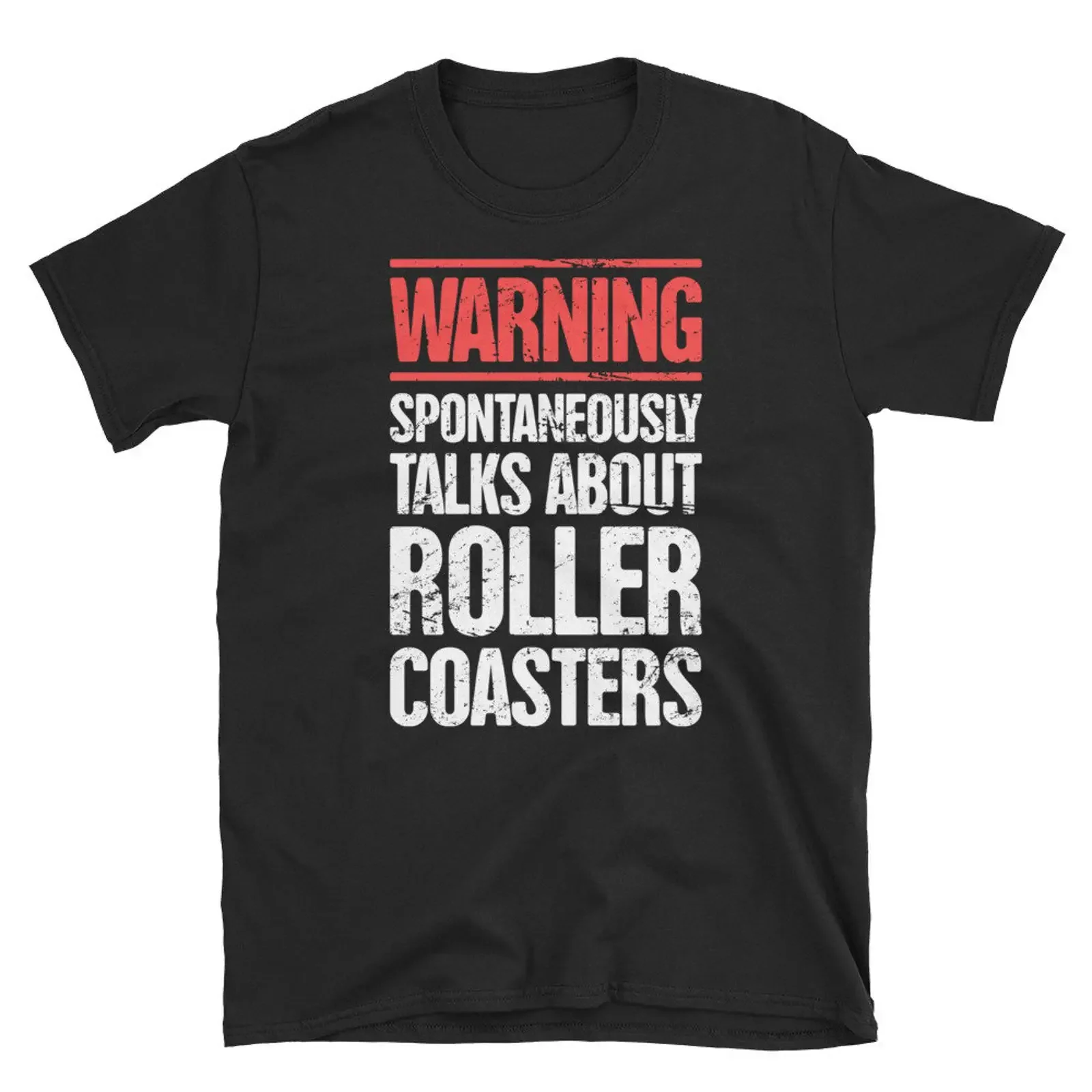 Funny Roller Coaster T Shirt Theme Park Thrill Ride EnthusiasT Warning vintage Washed designer clothes Slightly