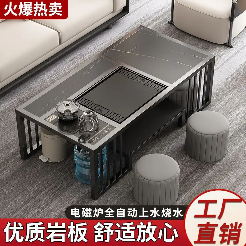 Rock slab kung fu tea table modern brewing tea table and chair set household integrated tea table