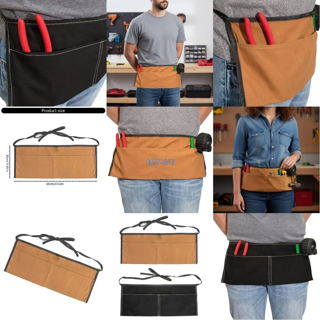 E15A حقيبة أدوات الخصر مآزر المنظمون حقيبة أدوات الحديقة مع جيوب تخزين الأعمال اليدوية ملحقات أدوات الكهربائي #1