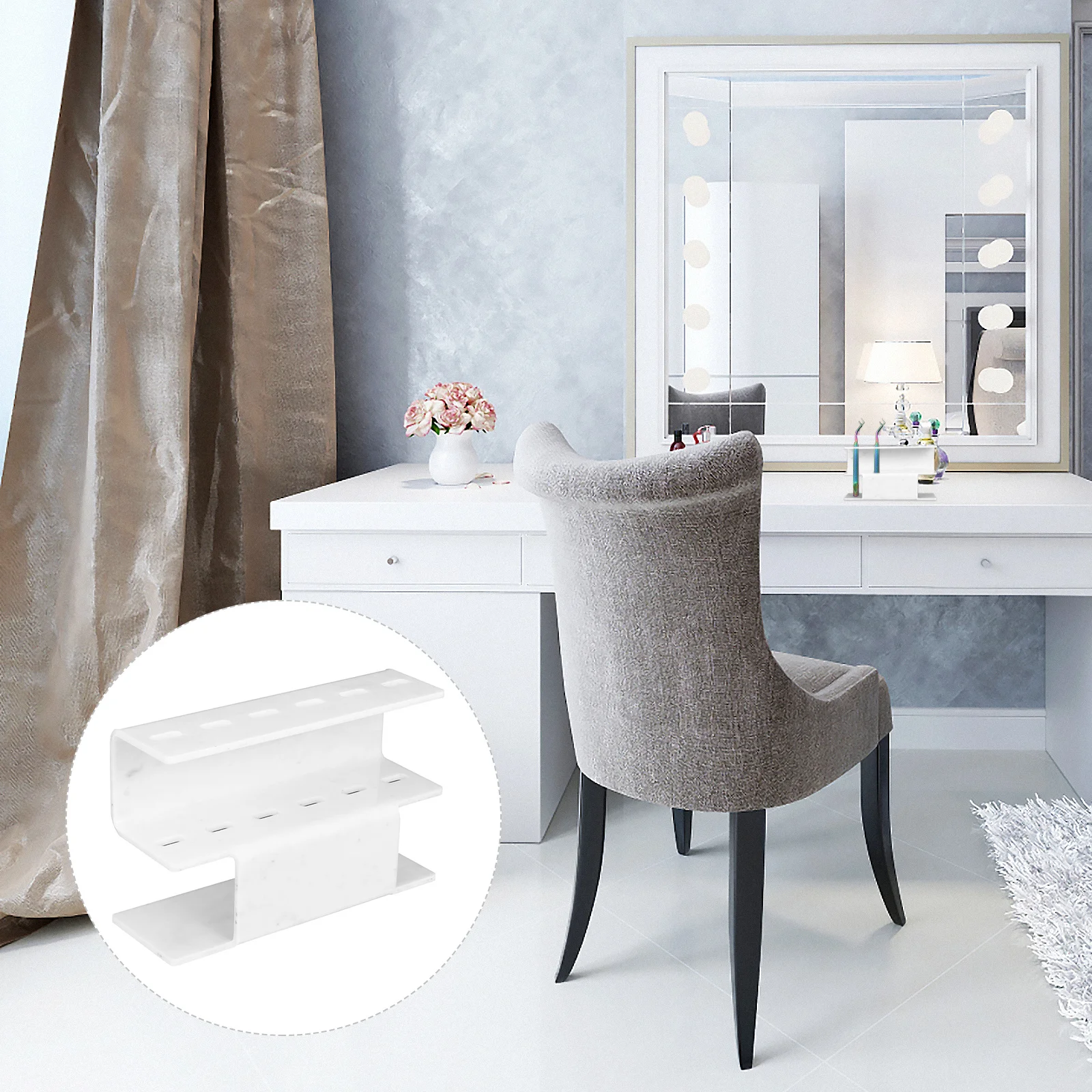 アクリル製まつげエクステンション用ピンセット収納ホルダー、ディスプレイスタンド、6穴オーガナイザー、メイクアップツール、プロ用、家庭用