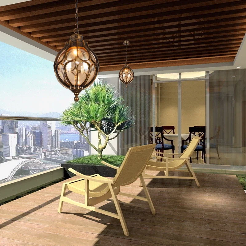 NUH خمر مصابيح متدلية شخصية بسيطة في الهواء الطلق مصابيح معلقة شرفة الممر فناء العنب أضواء قلادة مقاومة للماء