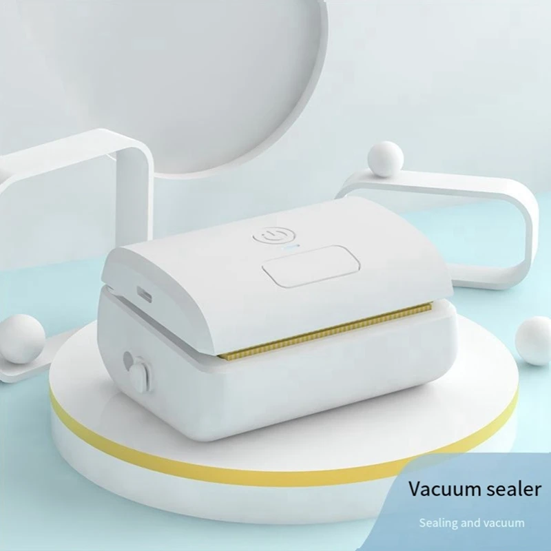 Mini sellador al vacío 2 en 1, sellador y máquina cortadora, sellador automático de alimentos para bolsas de plástico, almacenamiento de alimentos, paquete ecológico