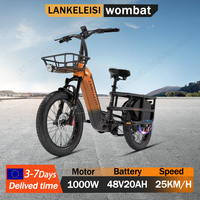 LANKELEISI Electric Bike 1000W Brushless Motor 48V20AH Lithium Battery Adult E-bike Hydraulic Brake 20-in Tire Electric Bicycle