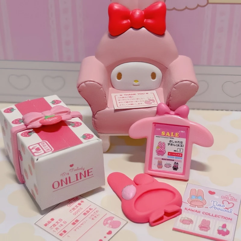 리멘트 가샤폰 캡슐 장난감 Sanrio 블라인드 박스 룸 귀여운 카와이 딸기 룸 만화 미니어처 장식 캔디 장난감 어린이 선물