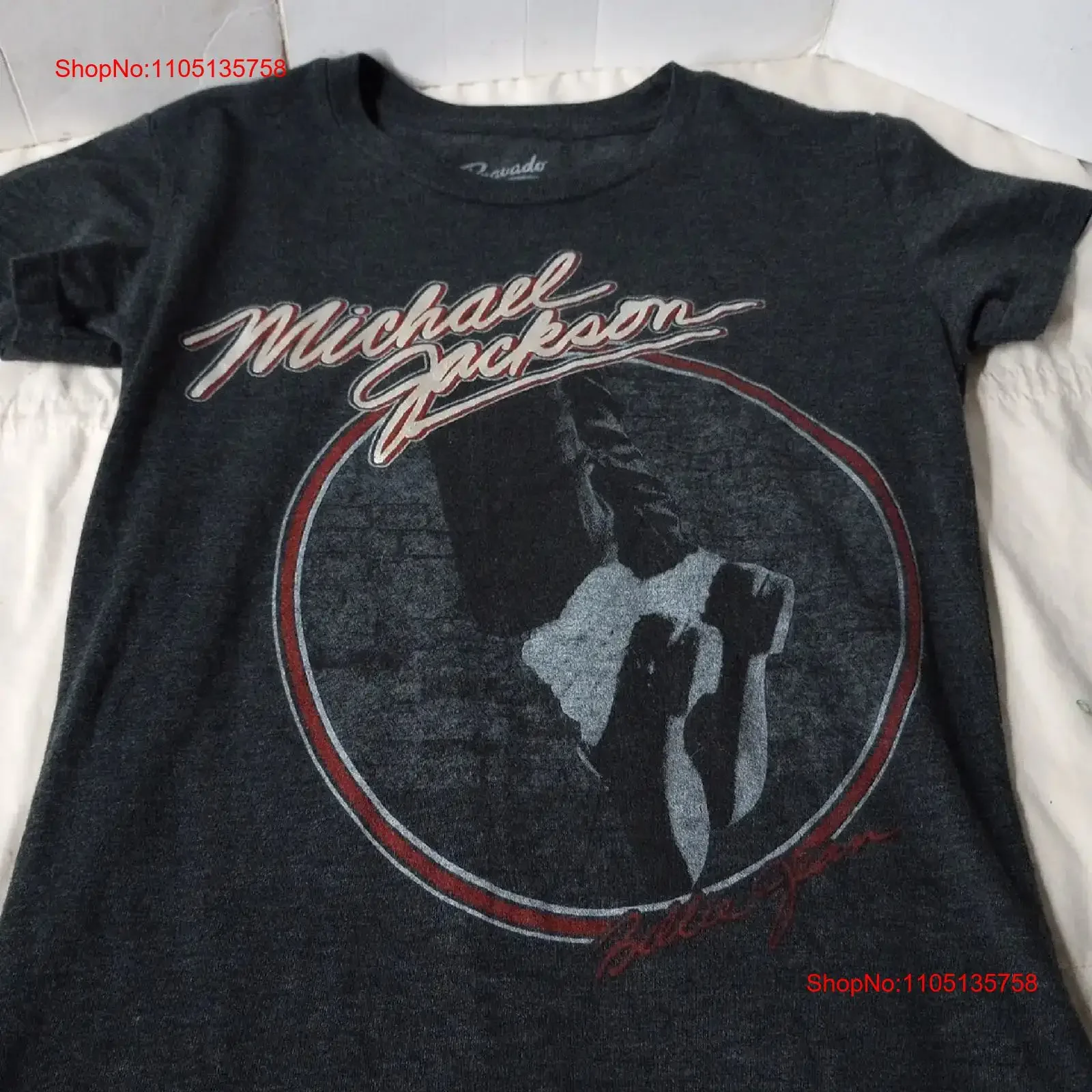 Michael Jackson BILLIE JEAN Band T Shirt Ladies Size Large Slim Fit vintage Washed designer clothes streetwear fashion homme