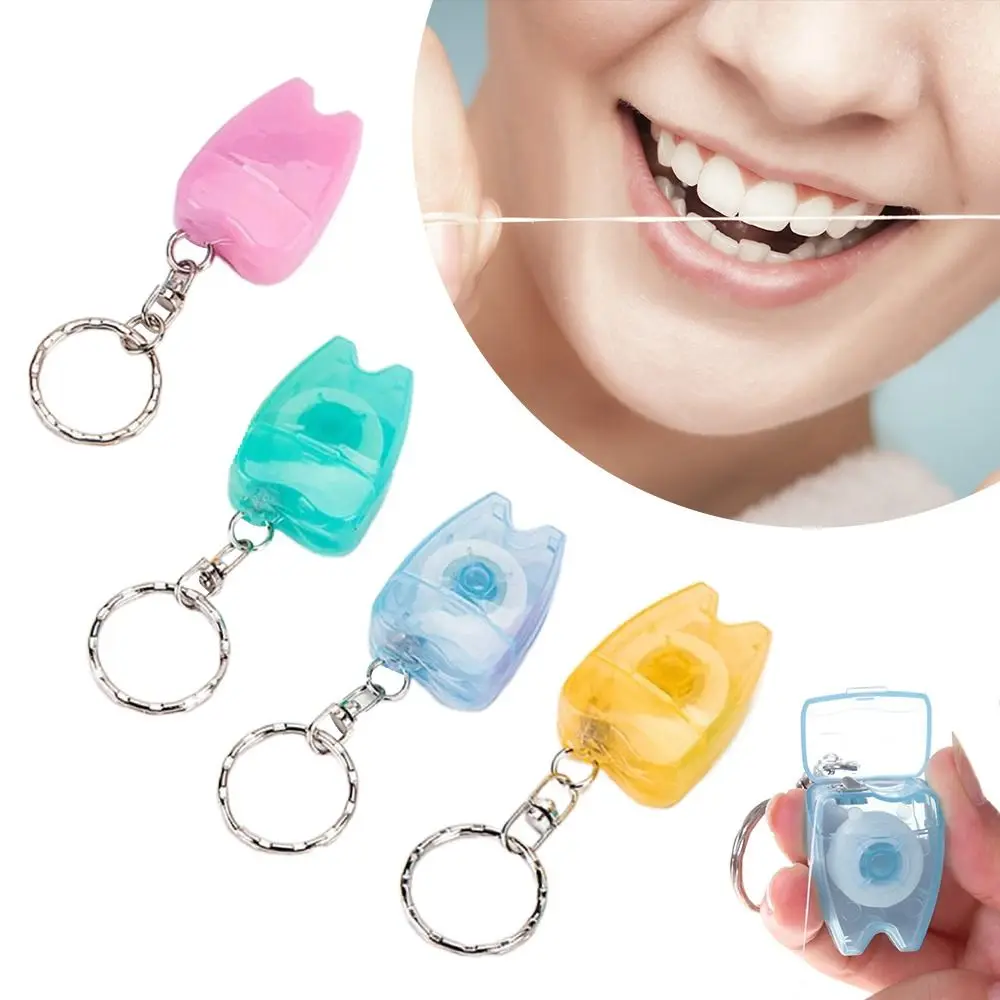 

New 15M Dental Floss Cleaning Oral Care Tool Hygiene Health Flat Line Tooth Keychain Hygiene Health Dentistry