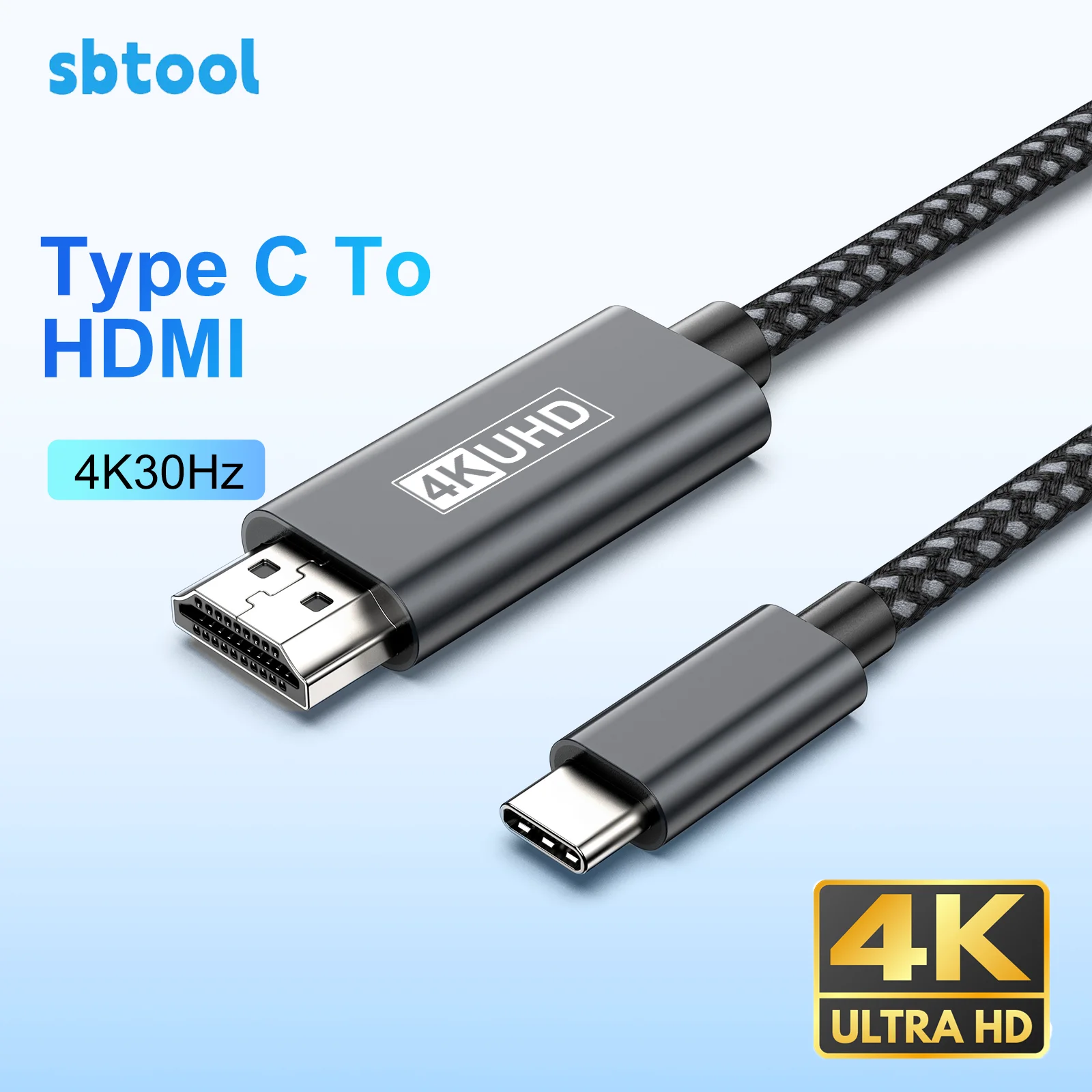 

USB C to HDMI-compatible Cable 4K@60Hz USB Type C to HDMI Converter Cable USB C to HDTV Cable with iPhone 15 Pro/Max Mac