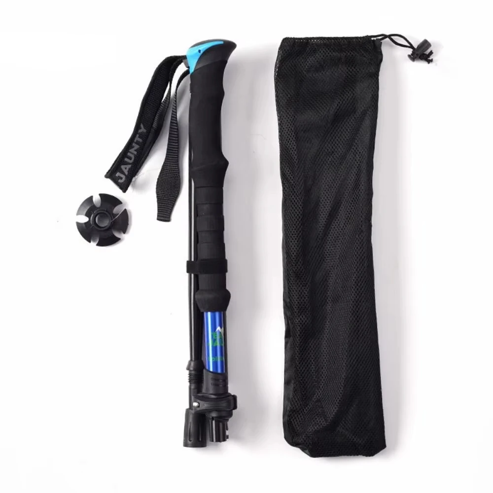 

Comfort Handle Aluminum Outdoor Trekking Poles EVA Quick Adjustable Locks Walking Sticks Telescopic 4 Section Wading Staff Women