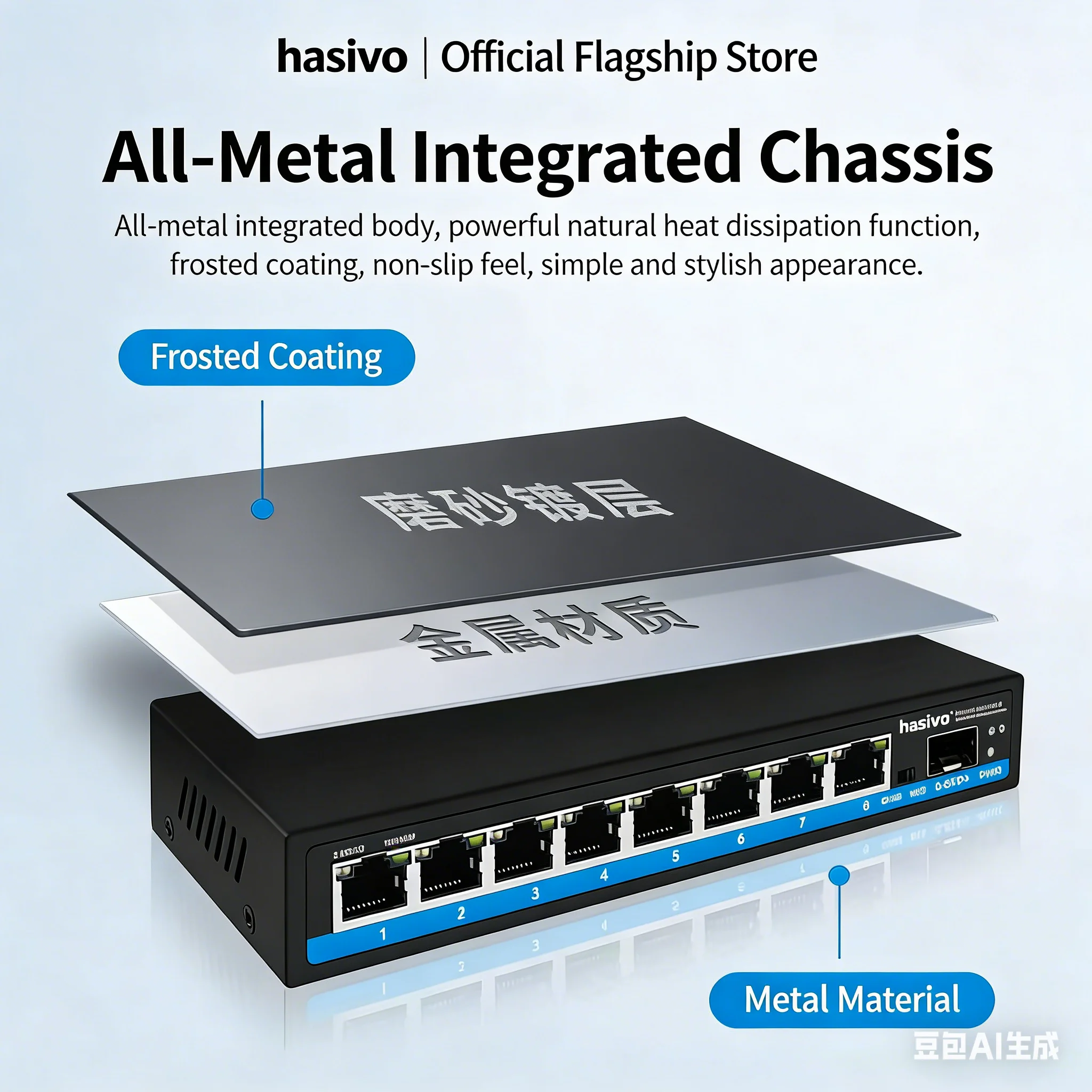 Hasivo Mini 4/5/8 Ports 2.5G Web Managed Switch 10G RJ45/SFP Uplink Multi-Gigabit Ethernet Switch for NAS/PC/WiFi6