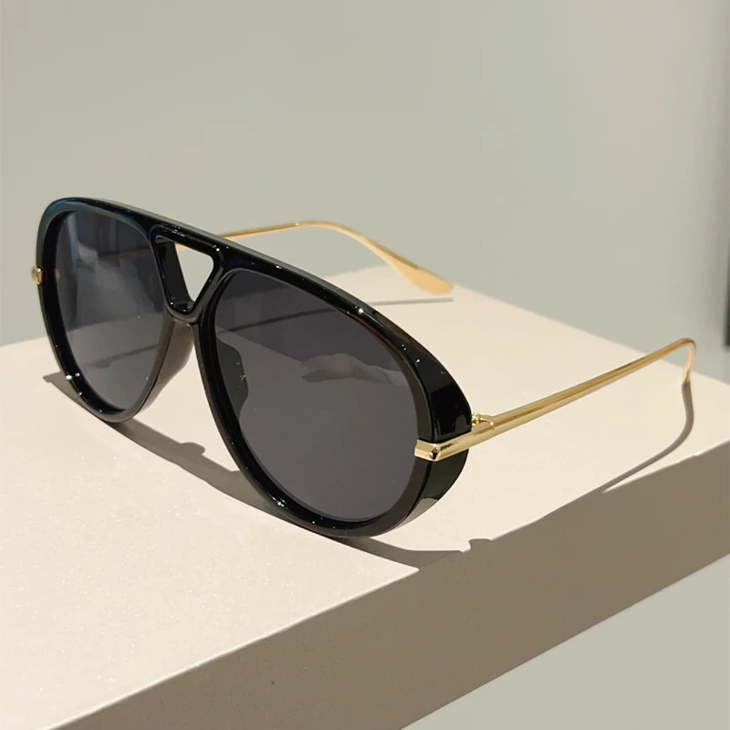 KAMMPT Oversized Pilot-zonnebril 2025, nieuw in Vintage Double Bridge-zonnebril Dames Trendy luxe merkontwerp Outdoor Shades