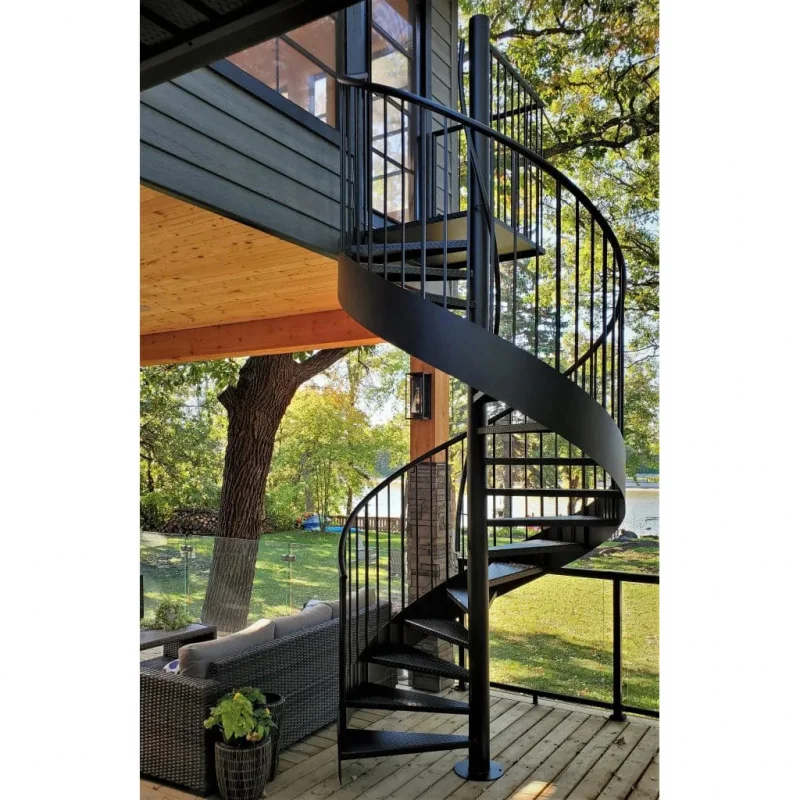 custom.Newly Designed Prefabricated Outdoor Metal Stairs Easy Installation Winded Hotel Application or Residentia