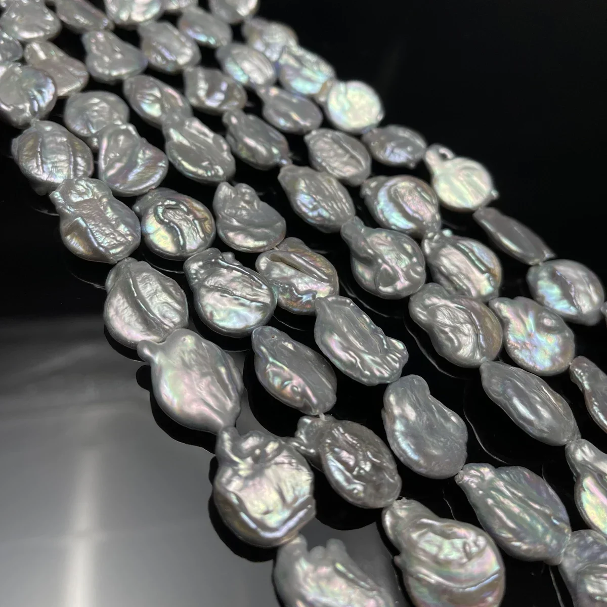 4A Grade 20-25mm Irregular Grey Baroque Natural Freshwater Pearl Individual Loose Beads For DIY Bracelet Jewelry Making Gifts