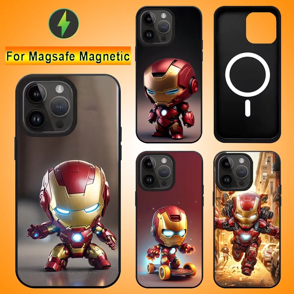 Cartoon L-Lron Man Phone Case For IPhone 15 14 13 Pro Max 11 12 Mini Alex Mirror For Magsafe Wireless Charging Cover