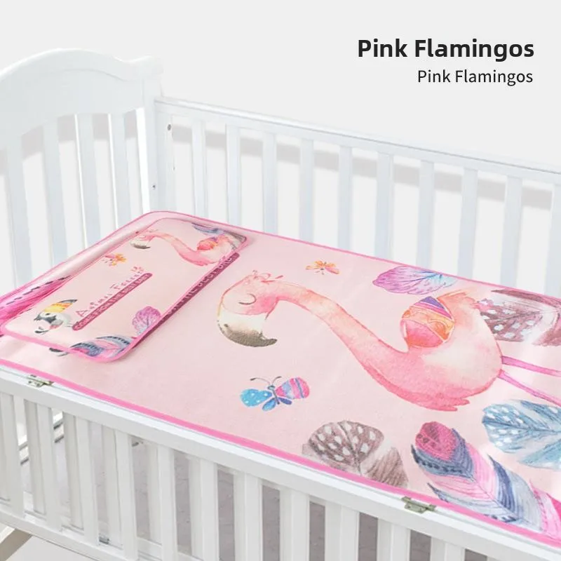 

Baby Cooling Silk Bedding Set Breathable Summer Nursery Pillow Included Ice Silk Mat And Pillow Kids Comfortable Bedding