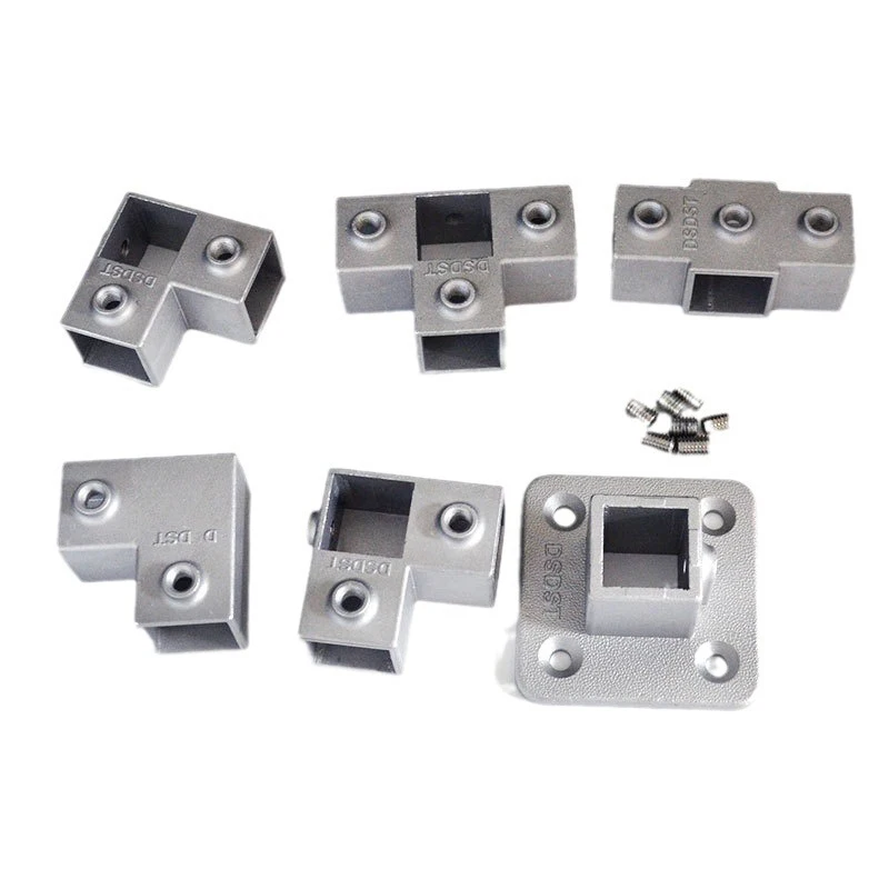 1Pcs Square Tube Connection Piece Aluminum Alloy Elbow Three-way Square Pipe Fixed Joint Storage Rack Rack