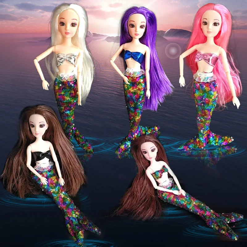 

30cm Doll Bustier Mermaid Dress Set 1/6 Doll Dress Up Clothes Pretty Dolls Accessories Swimwear Beach Colourful Glitter Clothing