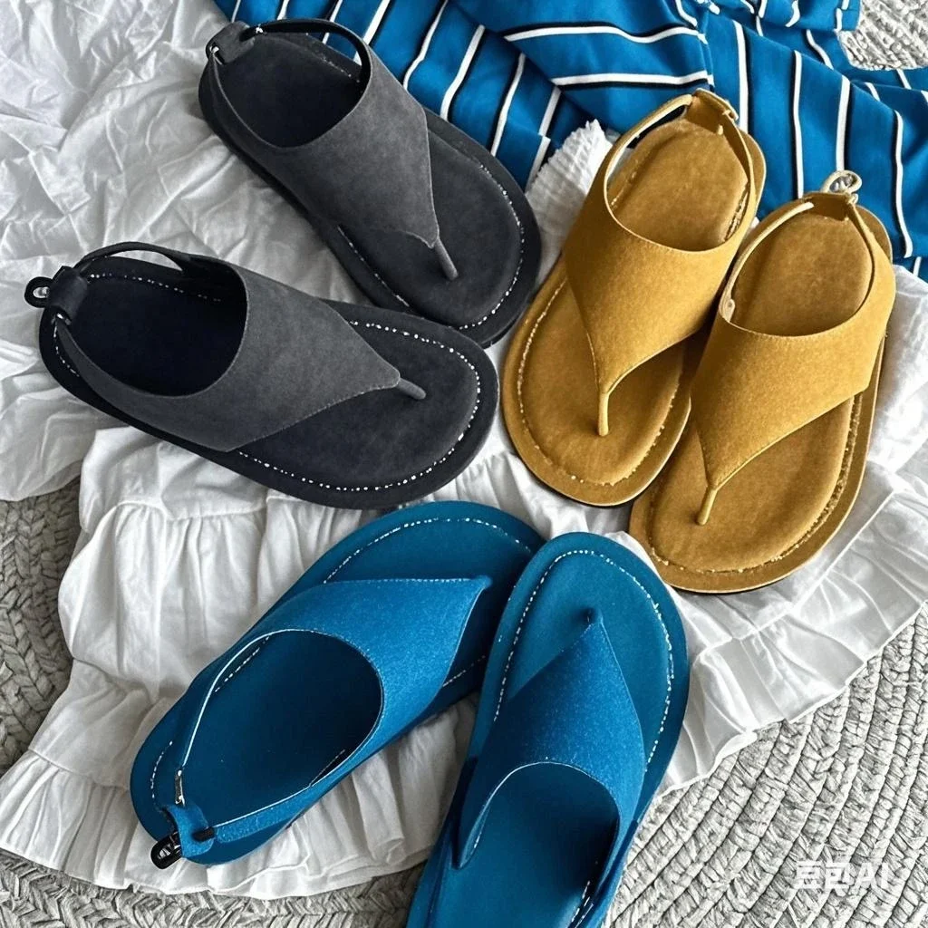 Flats Women's Sandals Summer 2025 Designer Flip Flops Clip Toe Fashion Shoes Casual Woman Slippers New Brand Sandalias De Mujer