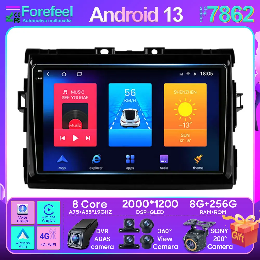 

Android Car For Toyota Previa XR50 2006 - 2019 Unit Multimedia Radio Stereo BT Carplay Android Auto 2din Android 13 Car Head GPS