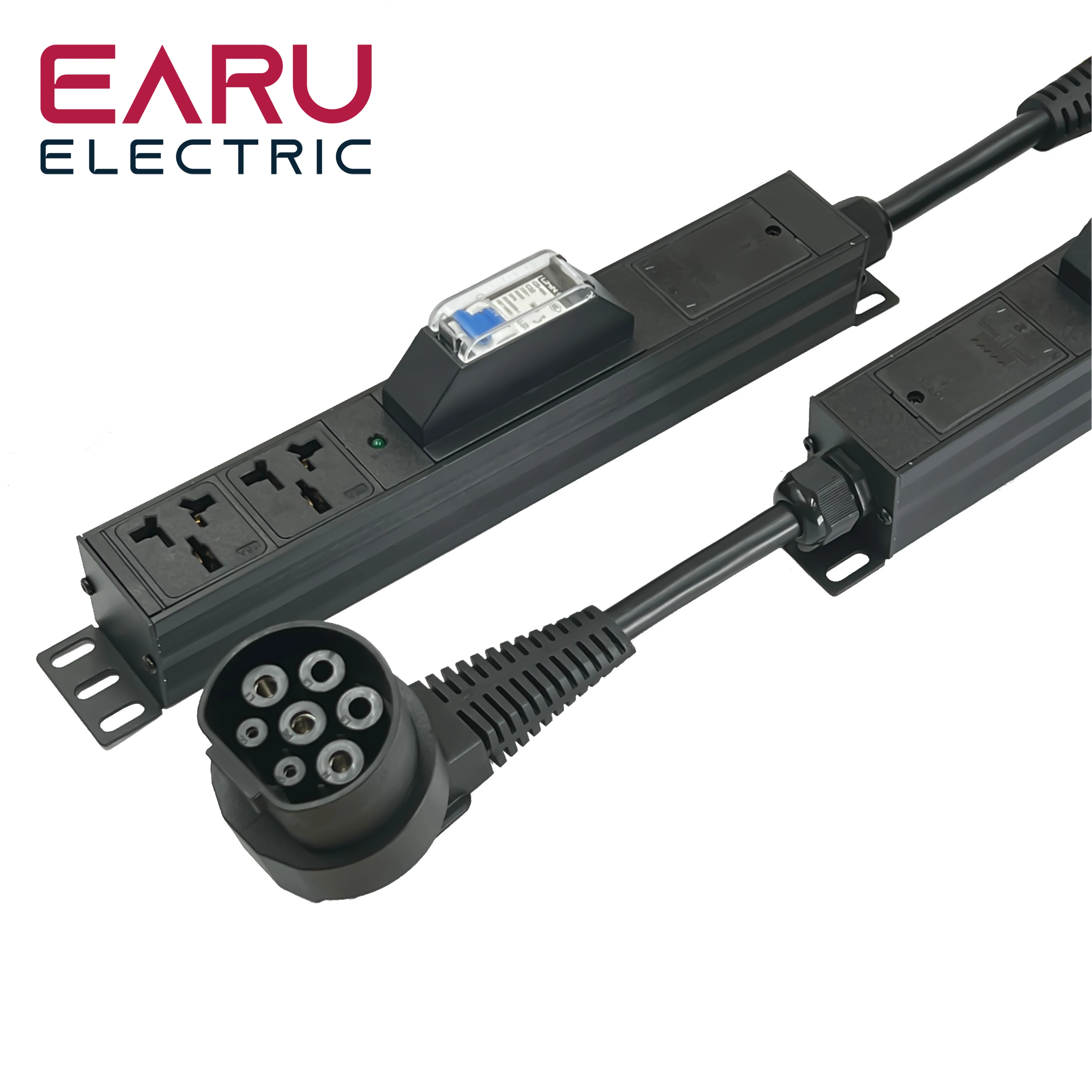 Enchufe de descarga lateral para coche eléctrico, Cable cargador EV tipo 2 de 16A con enchufe europeo para estación de energía exterior (necesita