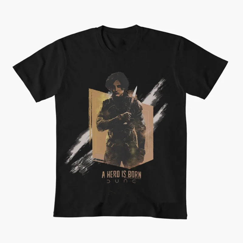 

Dune A Hero is Born Fleece DUNE Sic fi fan Gift t shirt 100% cotton printed Short-sleeve Graphic clothes All size Tops S-6XL