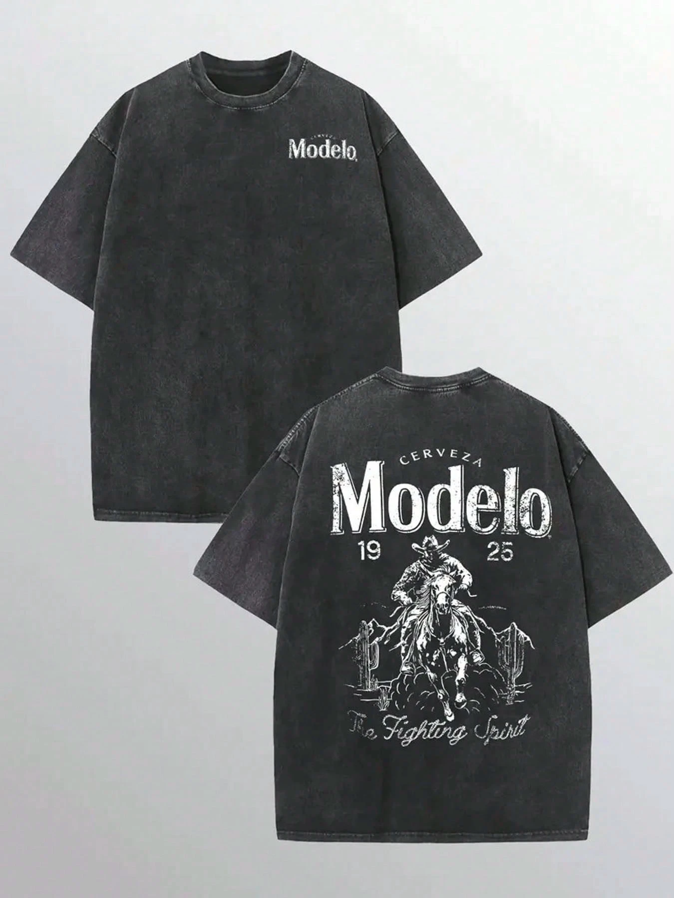 

Modelo Cerveza 1925 Anniversary Vintage Graphic Print Cotton T Shirts for Men 2025 Summer Streetwear Short Sleeve Tees Casual