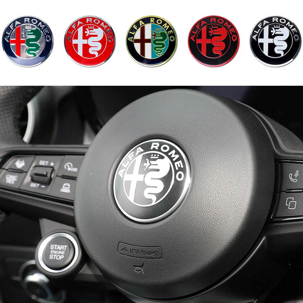 Car Steering Wheel Decorative Sticker Modification Accessories for Alfa Romeo Giulietta 159 Mito 147 156 Giulia Stelvio Tonale